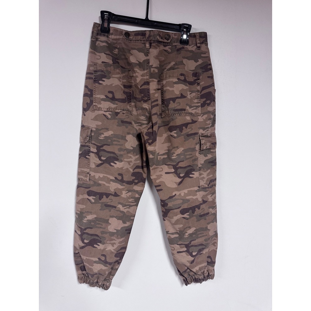 Zara Womens Camo Cargo Jogger Pants High Waisted Camouflage Green Brown Size 6 - Picture 2 of 8